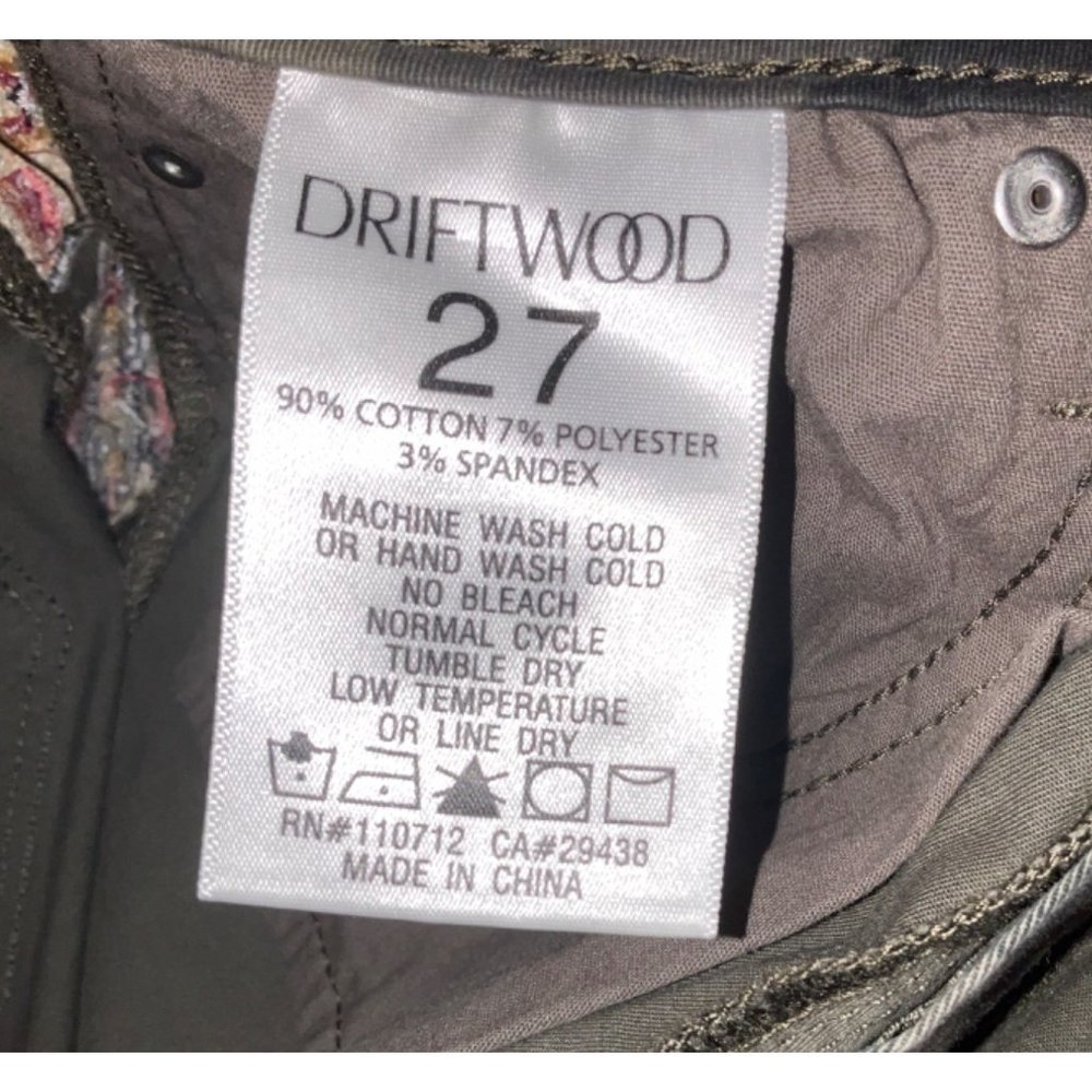 Driftwood Jackie womens pants size W27 L28 camo print embroidered sides - Picture 9 of 12